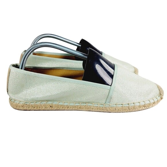 Women's Espadrilles Size 10 Franco Sarto Canvas Flats Shoes Mint Green - Picture 1 of 11